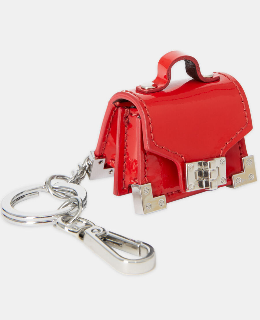 porte-clés emily en cuir rouge