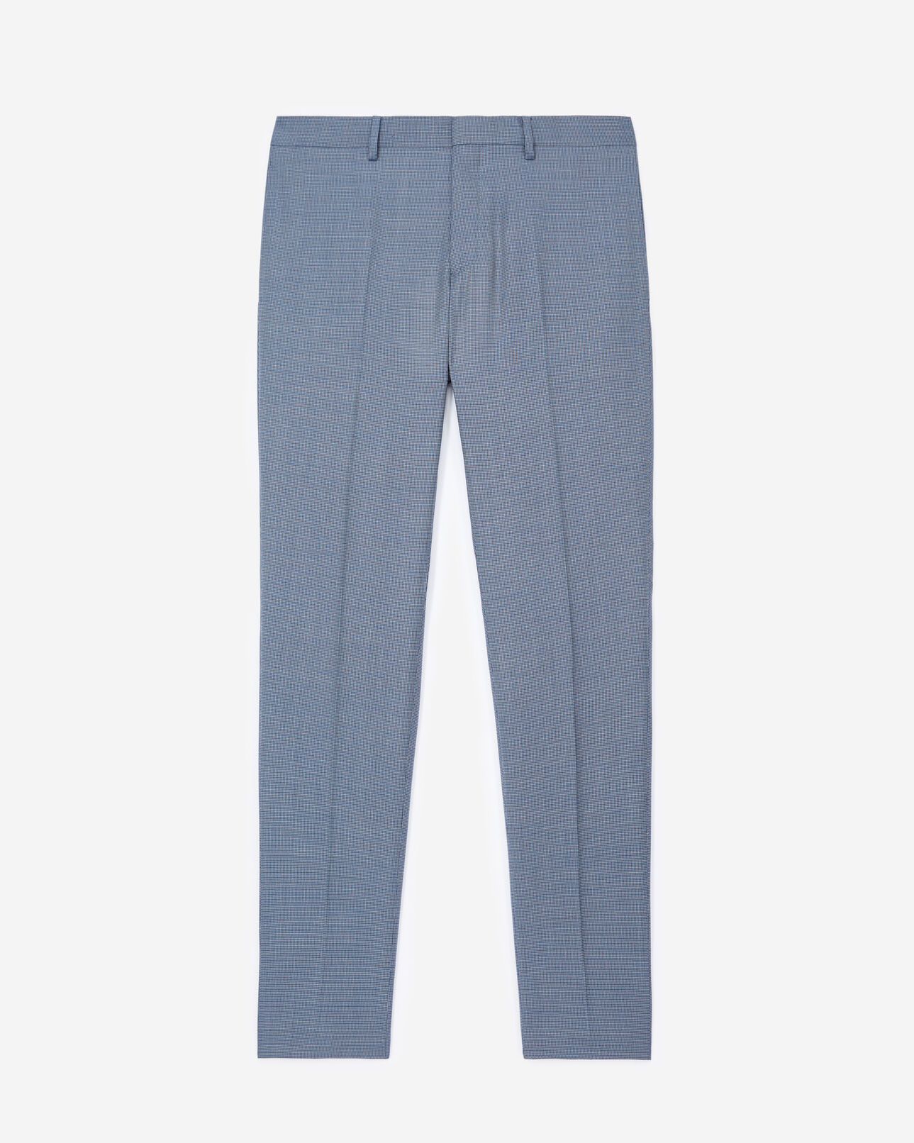 The Kooples MEN BLUE BLACK light blue suit trousers with check motif