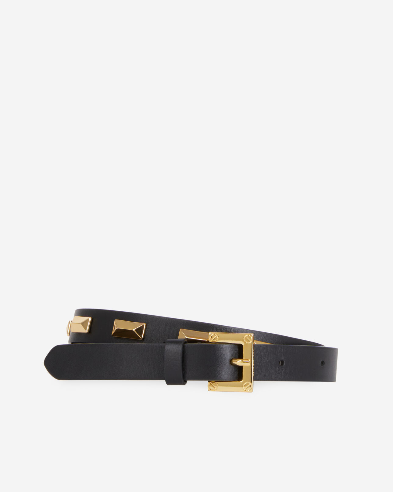 The Kooples FEMME BLACK ceinture en cuir noir avec empiècements métalliques