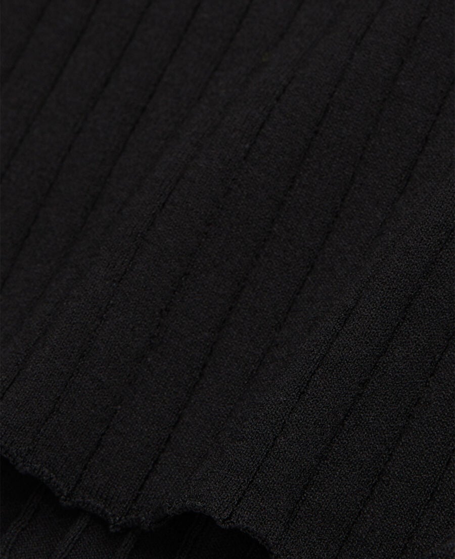 The Kooples DAMEN BLACK schwarzer pullover mit gerippten details