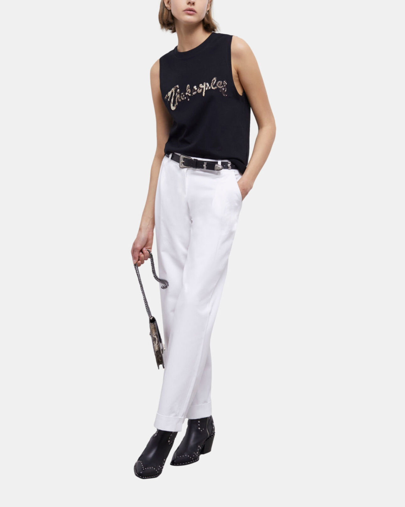 The Kooples WOMEN WHITE wide-leg white pants