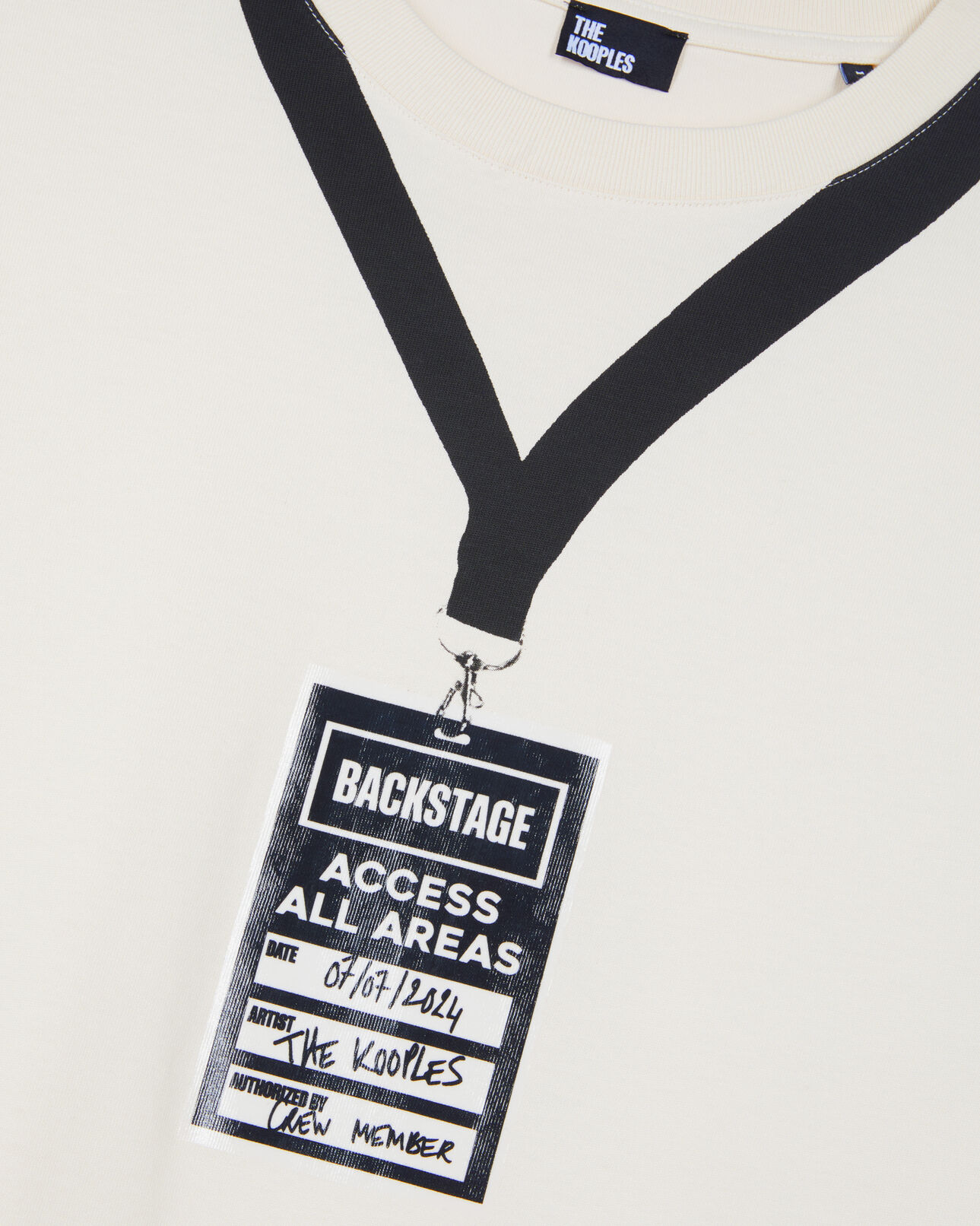 The Kooples MEN ECRU white backstage serigraphy t-shirt