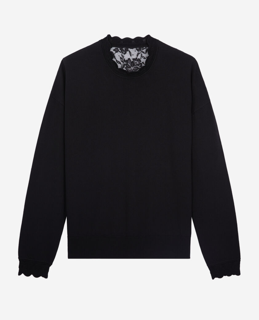 The Kooples WOMEN BLACK black sweater with lace back