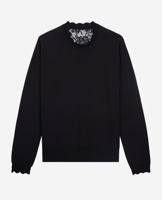 The Kooples WOMEN BLACK black sweater with lace back