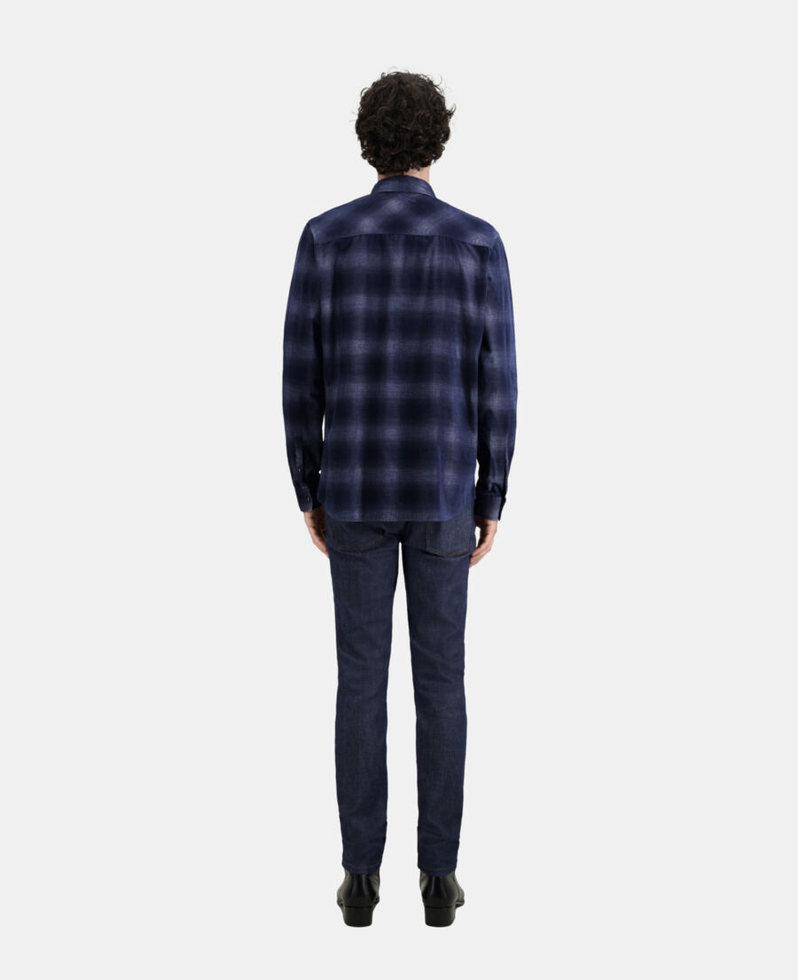 chemise à carreaux bleus