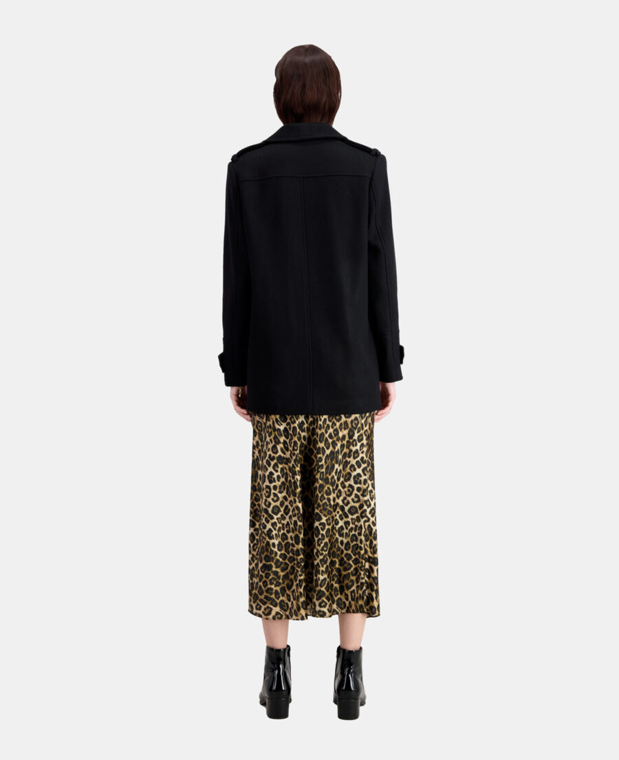 The Kooples F BLACK black wool-blend pea coat