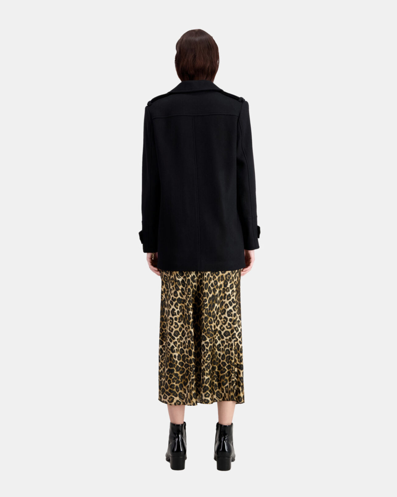 The Kooples WOMEN BLACK black wool-blend pea coat