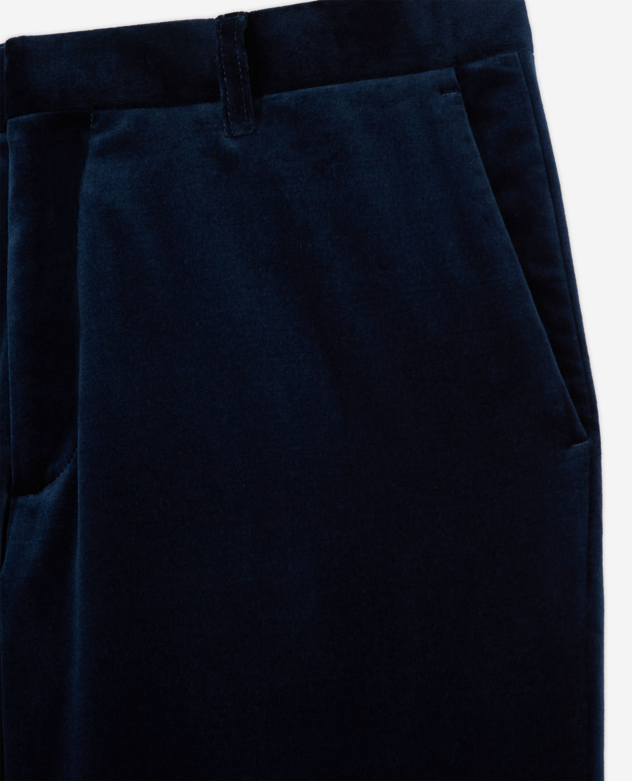 Pantalon de costume en velours bleu, NAVY, hi-res image number null