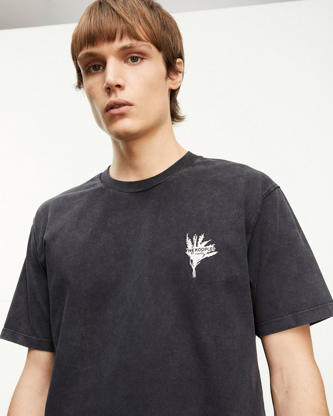 The Kooples MEN BLACK WASHED black t-shirt