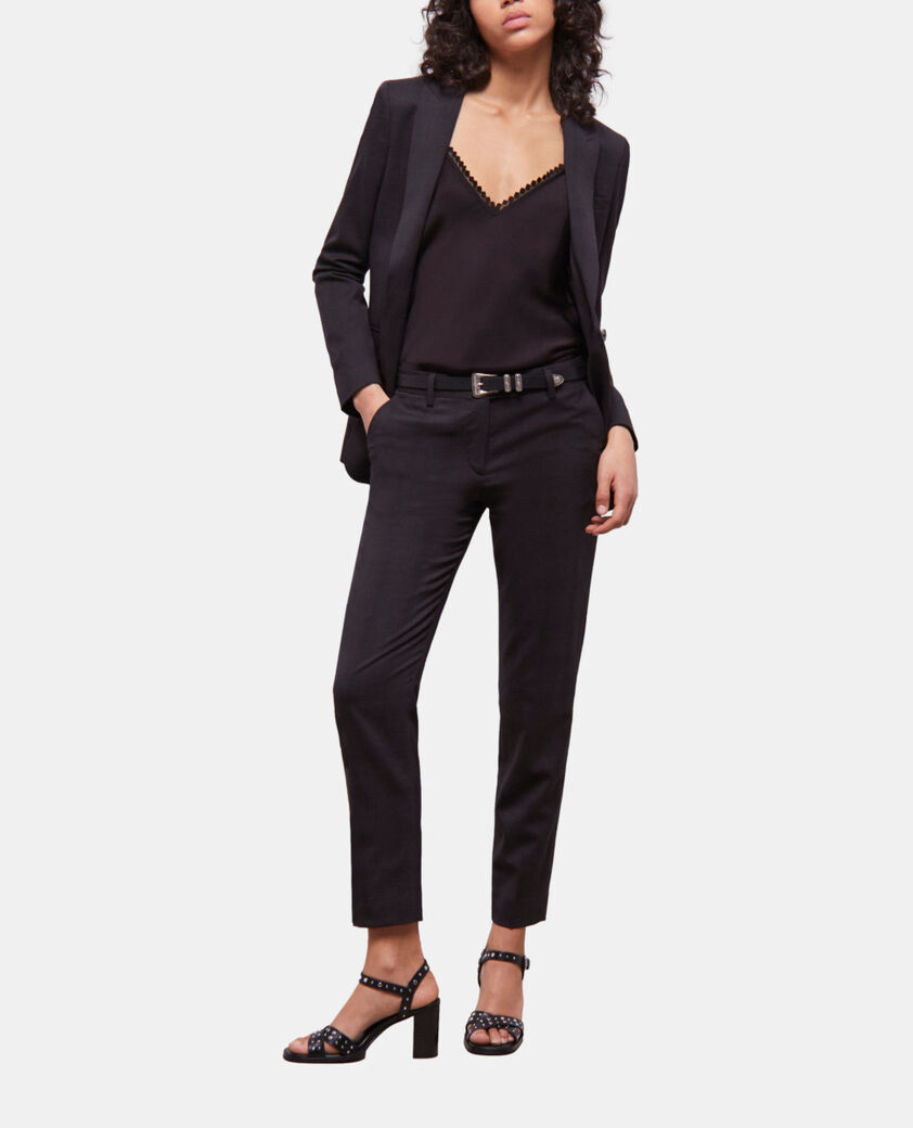 The Kooples WOMEN BLACK check suit jacket