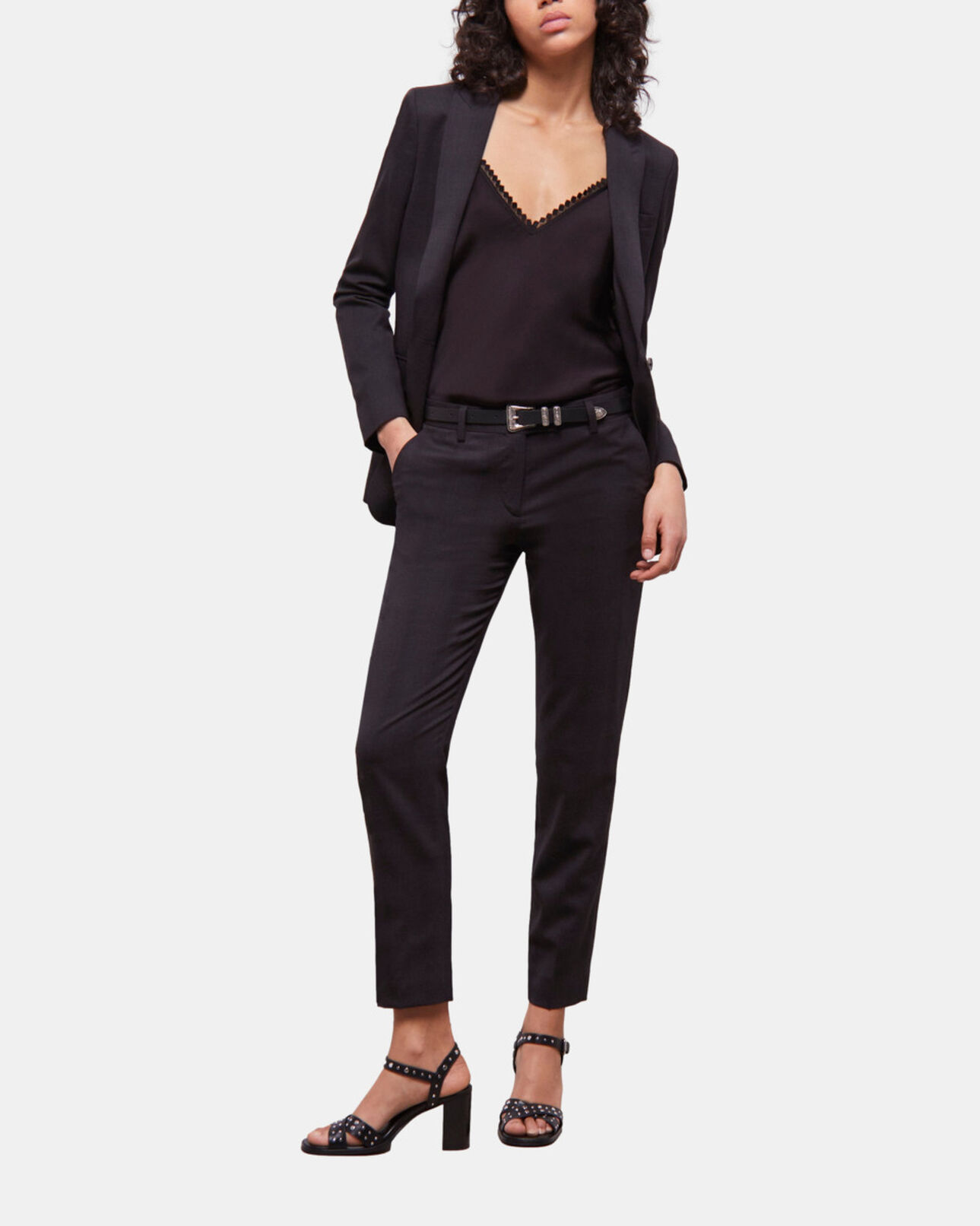 The Kooples WOMEN BLACK check suit jacket