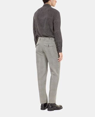 The Kooples HOMME BLACK WHITE pantalon de costume en laine pied de poule noir et blanc