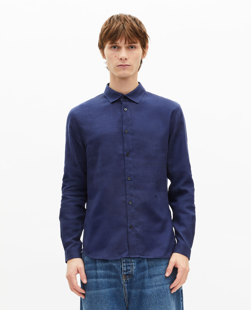 The Kooples H NAVY navy linen shirt