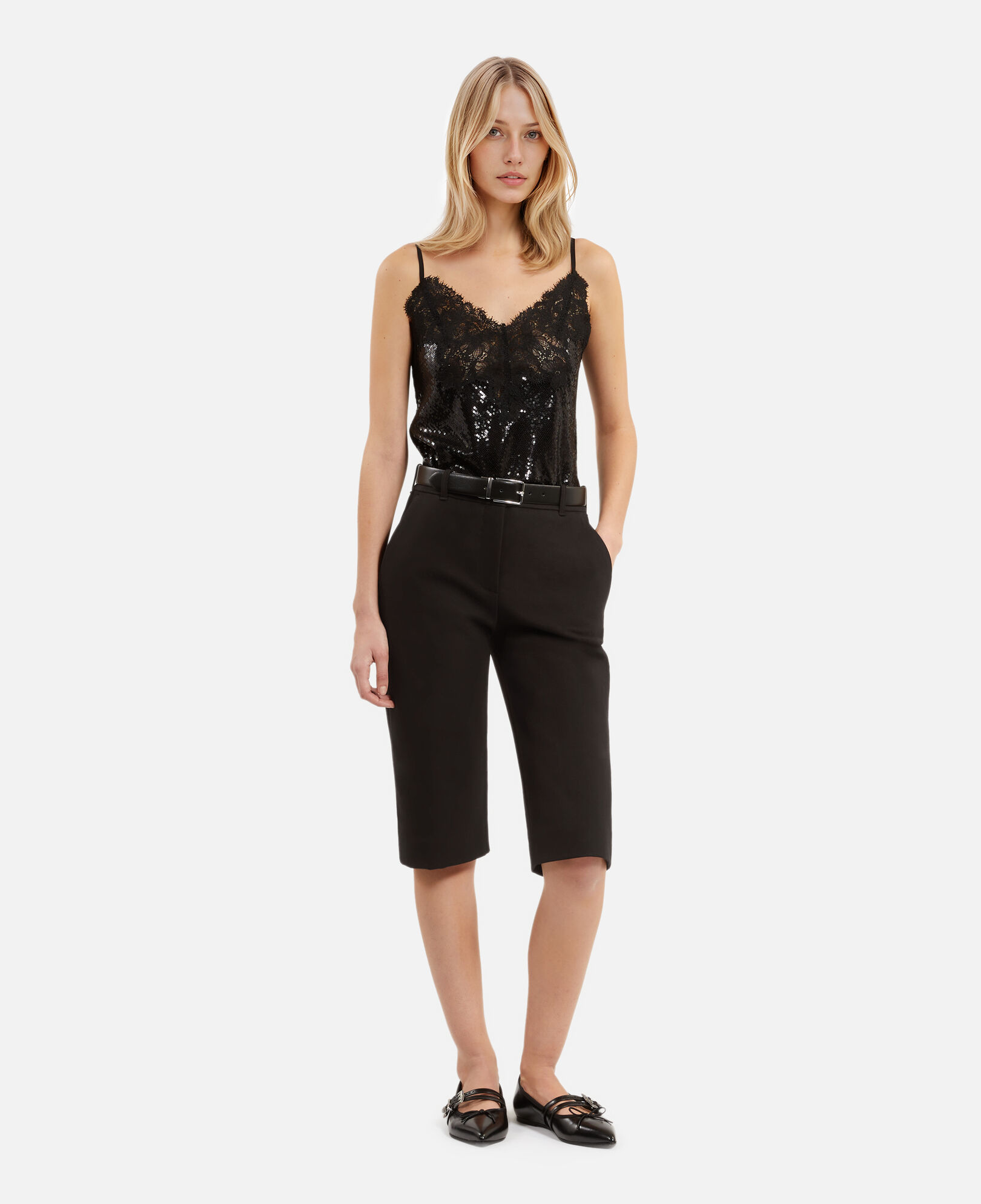 The Kooples FEMME BLACK bermuda capri noir