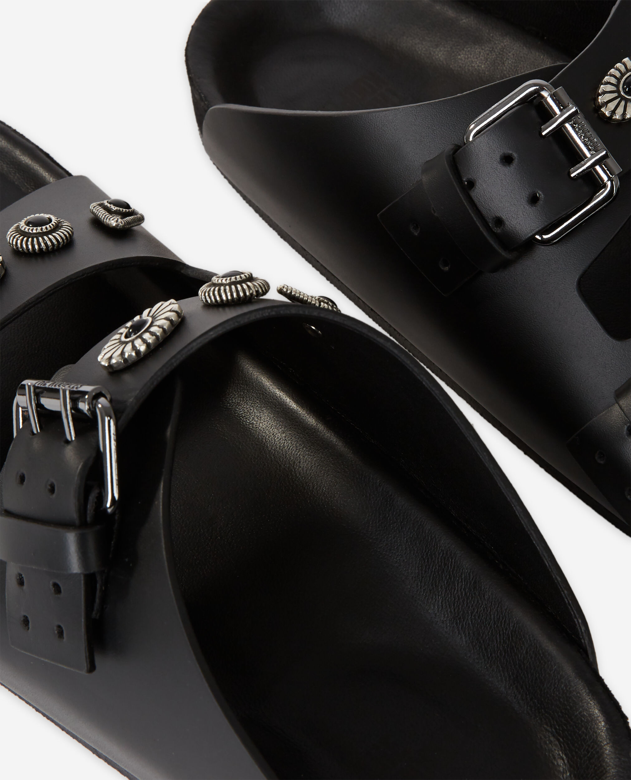 Sandales en cuir noires, BLACK, hi-res image number null
