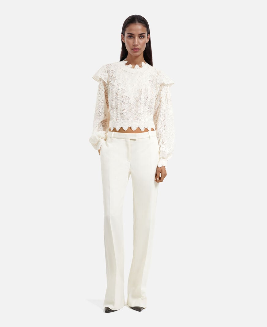 The Kooples FEMME ECRU pantalon de smoking large écru