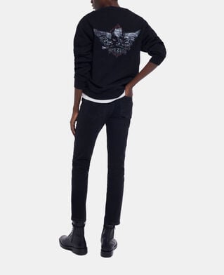 The Kooples FEMME BLACK WASHED sweat s&eacute;rigraphi&eacute; noir