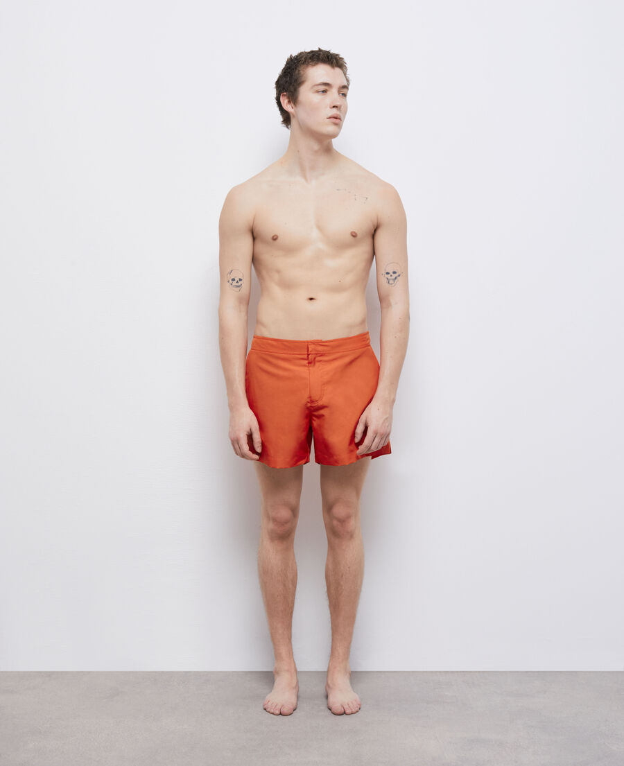 short de bain orange avec logo