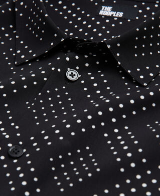 The Kooples HERREN BLACK WHITE bedrucktes hemd mit klassischer kragen