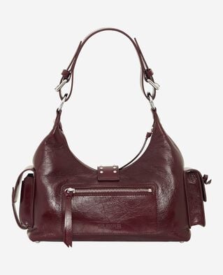 The Kooples F BORDEAUX amelia bag in burgundy cracked leather