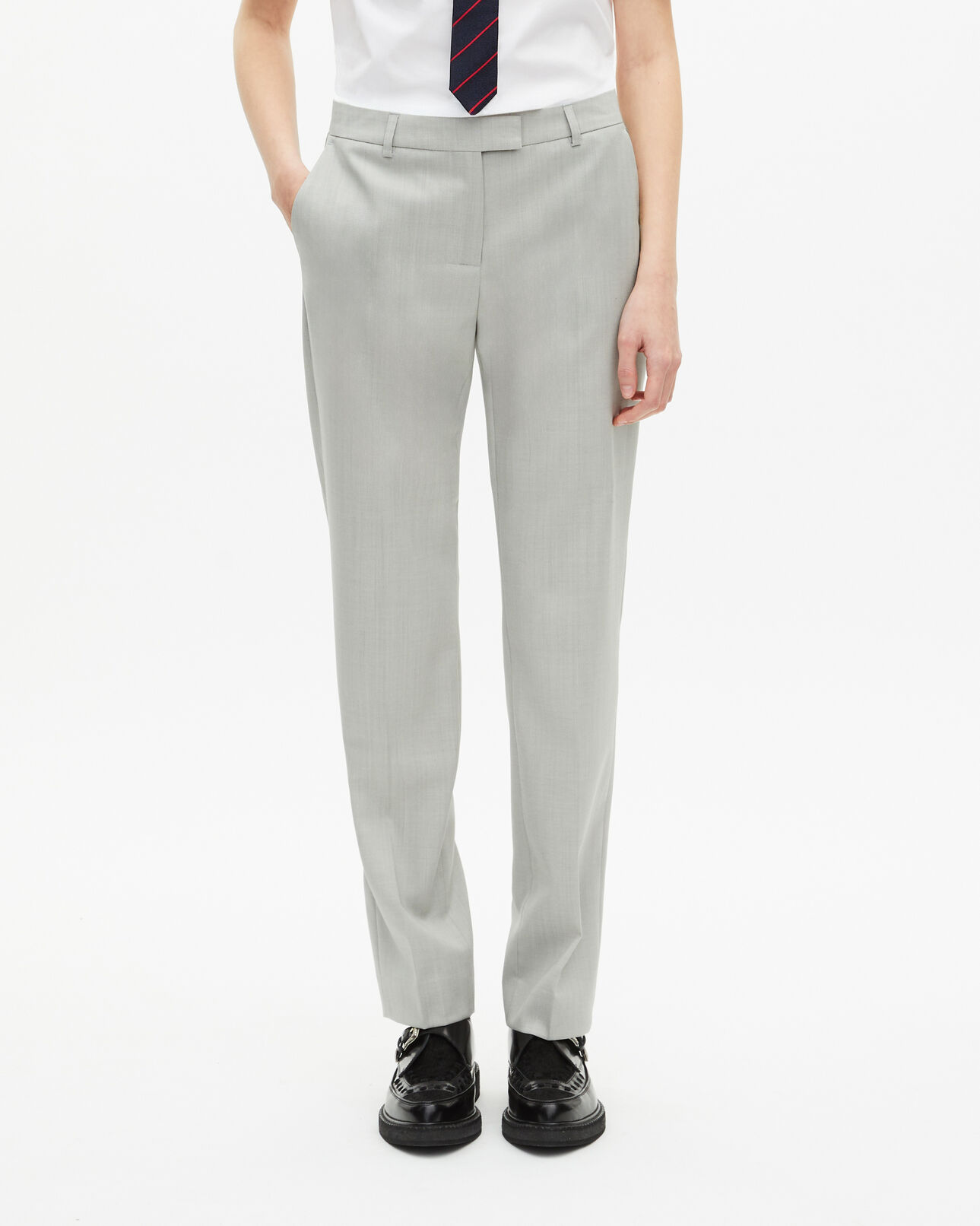 The Kooples WOMEN BEIGE grey tailored pants