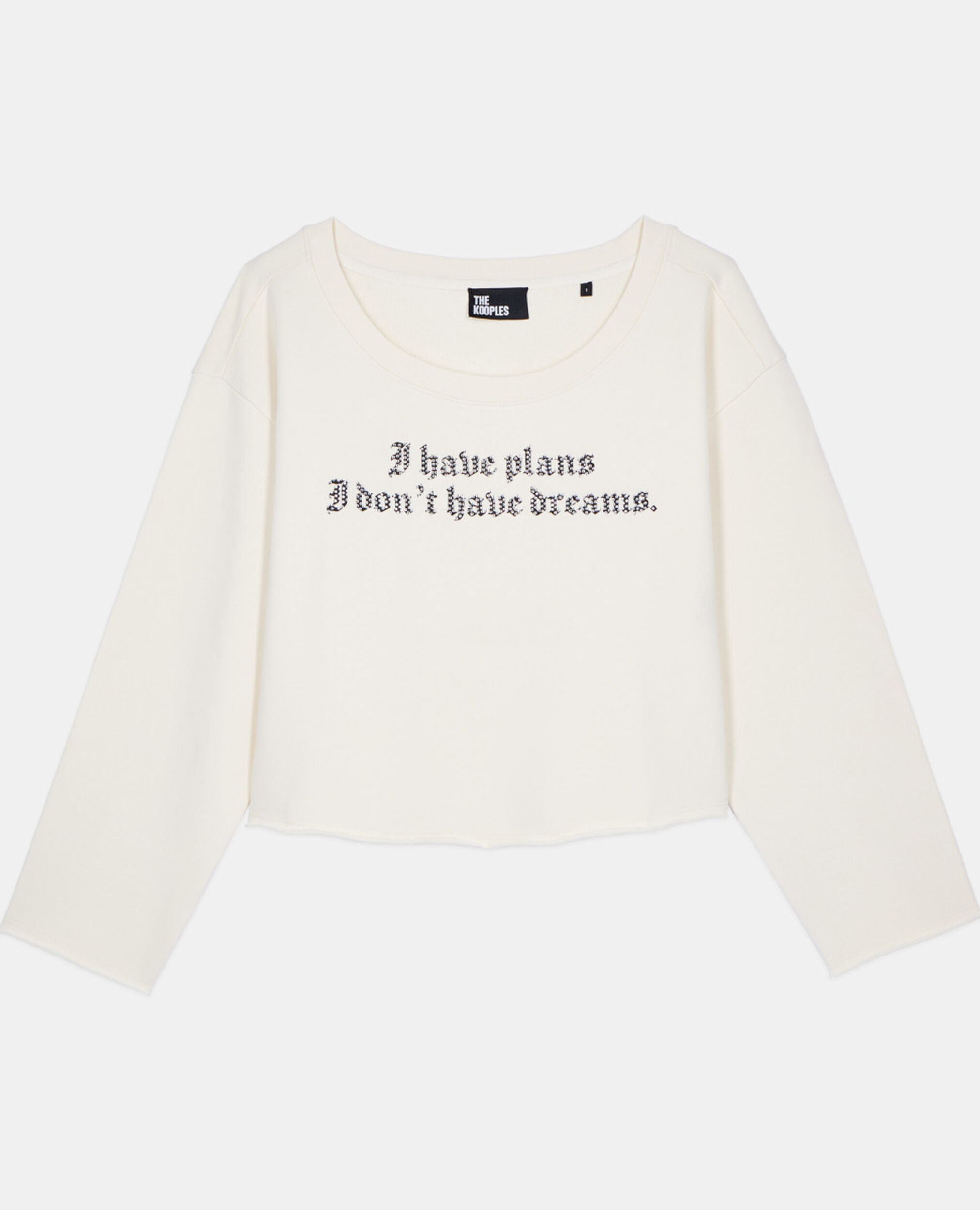 Sweatshirt avec sérigraphie écru, ECRU, hi-res image number null