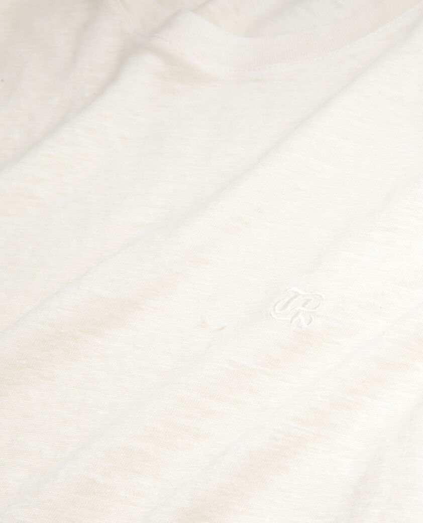 The Kooples HOMME ECRU t-shirt homme ecru en lin avec blason