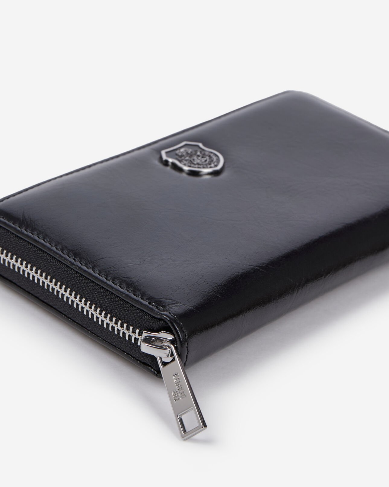 The Kooples MIXED BLACK black leather blazon wallet