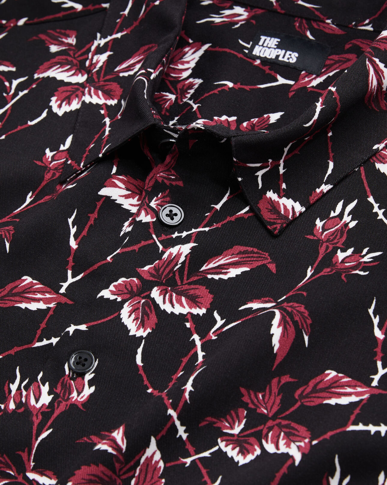 The Kooples HOMBRE BLACK - BURGUNDY camisa estampada