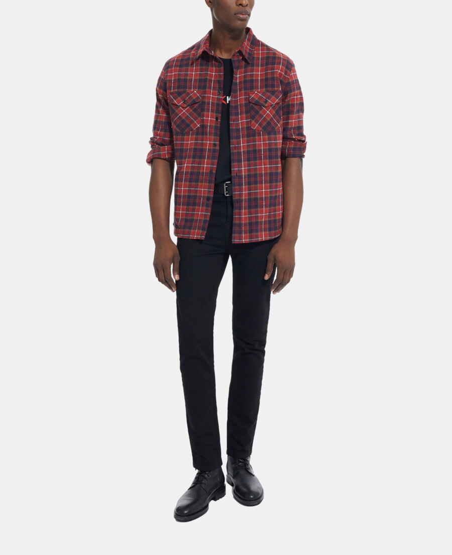 chemise col classique à carreaux