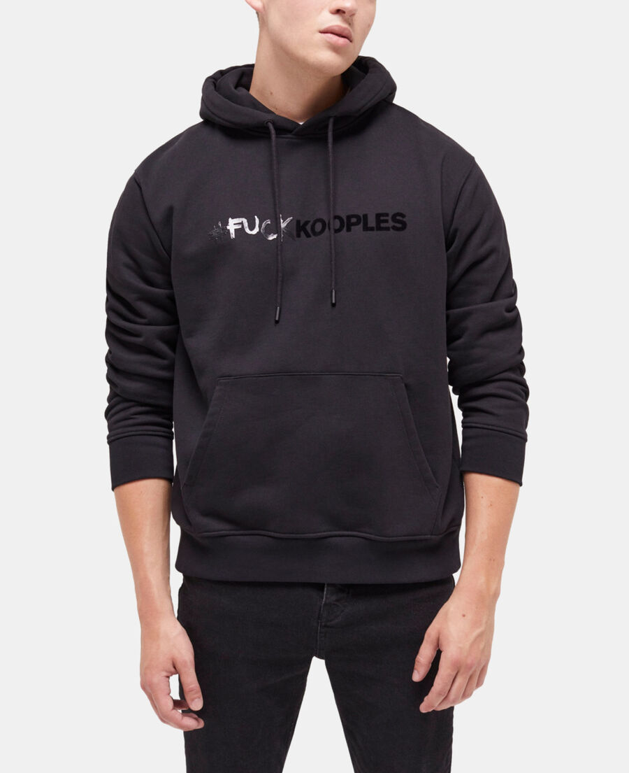 sweatshirt à capuche logo noir