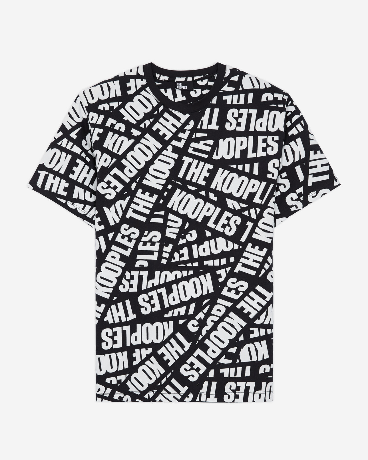 The Kooples H BLACK / WHITE men's t-shirt with tape logo