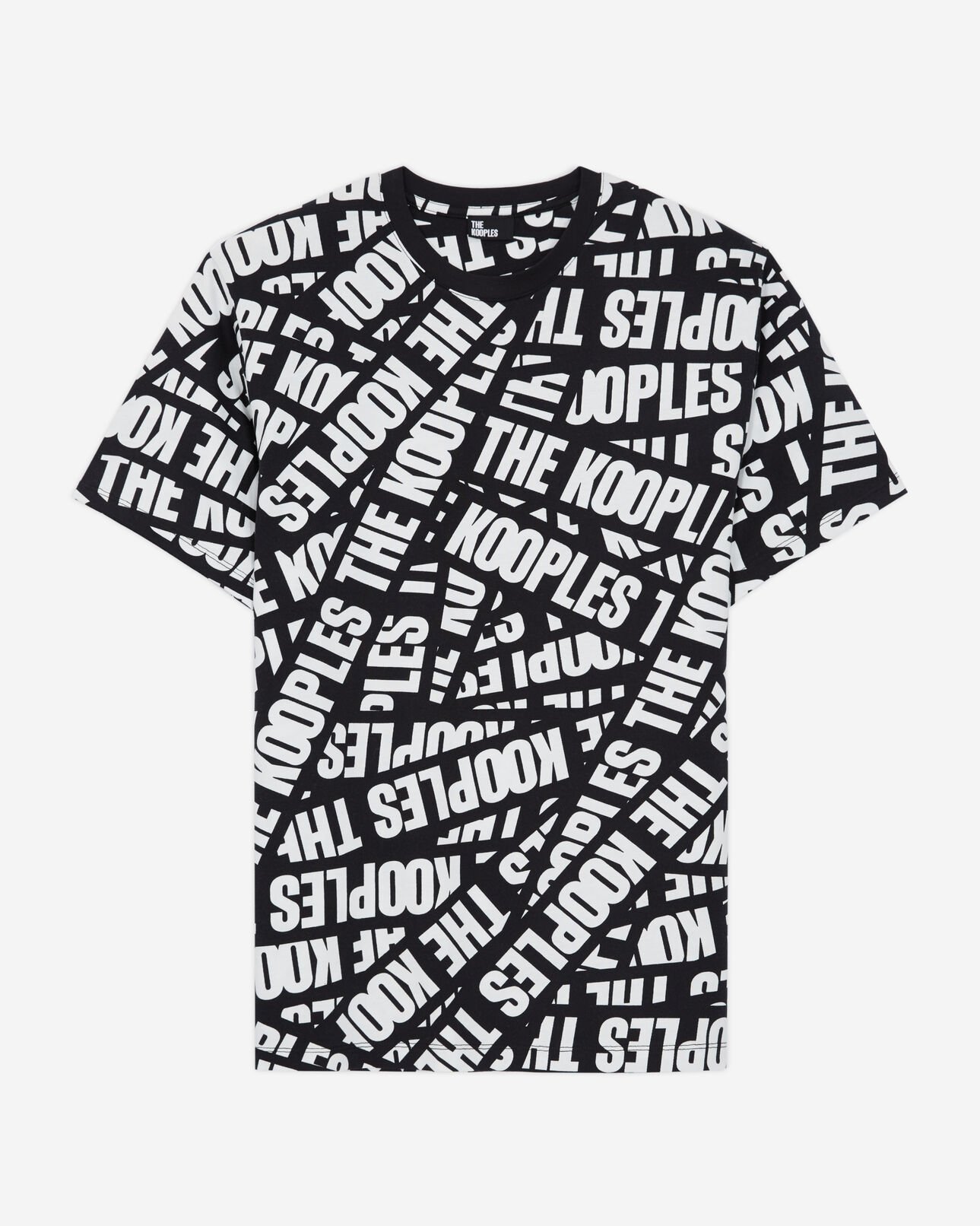 The Kooples HOMBRE BLACK / WHITE camiseta tape logotipo para hombre
