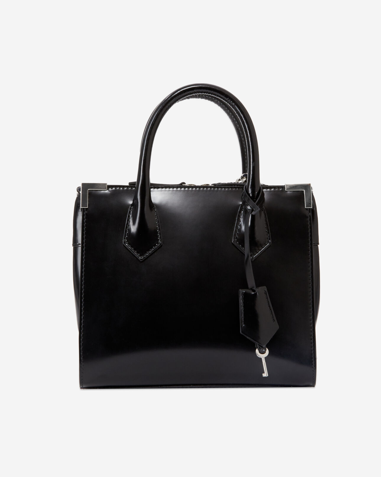 The Kooples DAMEN BLACK tasche medium ming glattleder schwarz lack