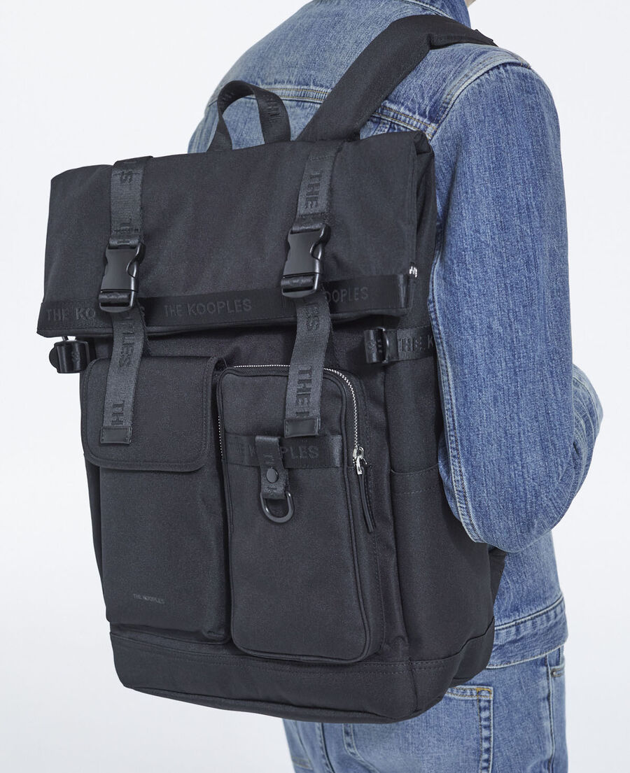 black technical fabric backpack