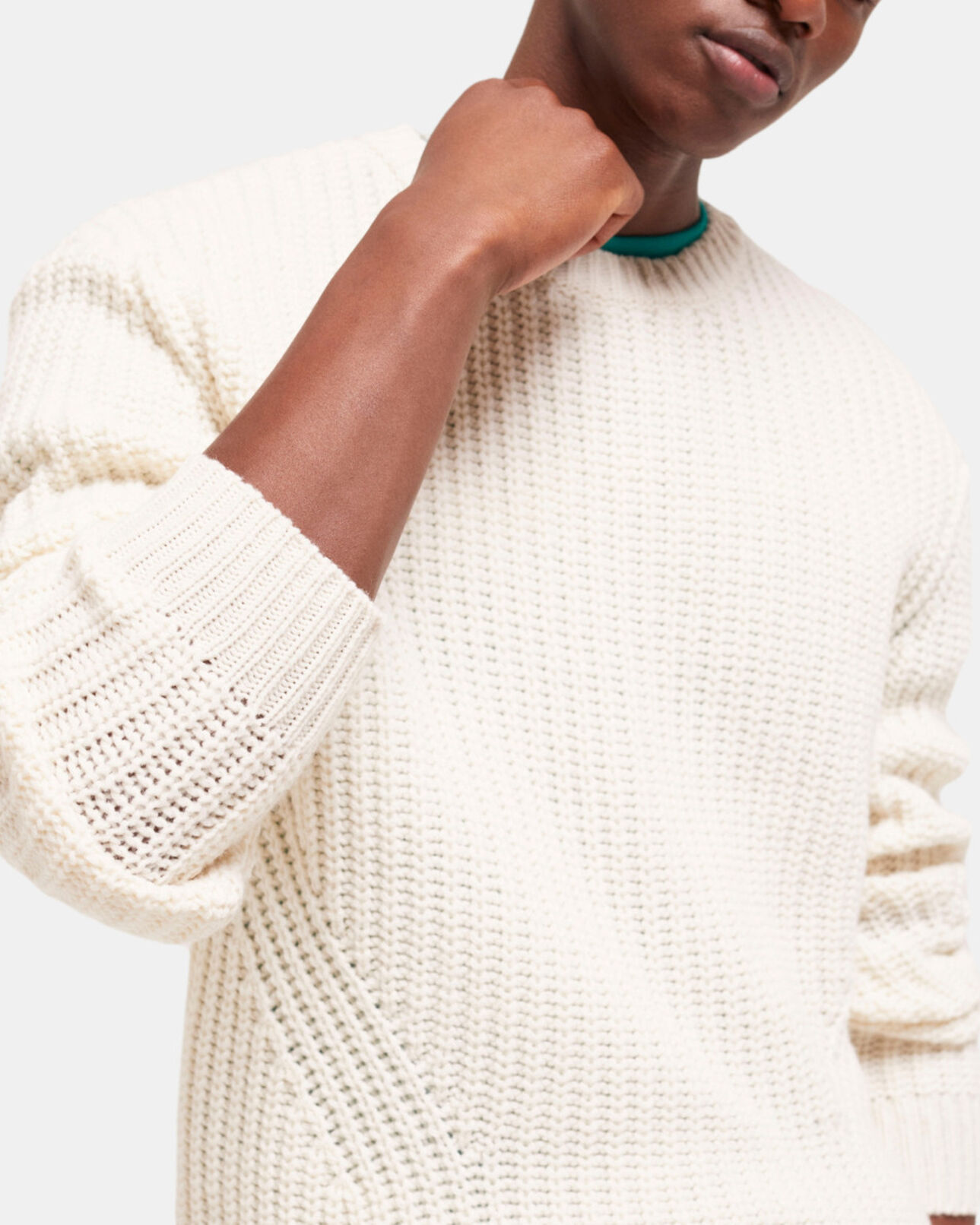 The Kooples HOMME ECRU pull en maille écru