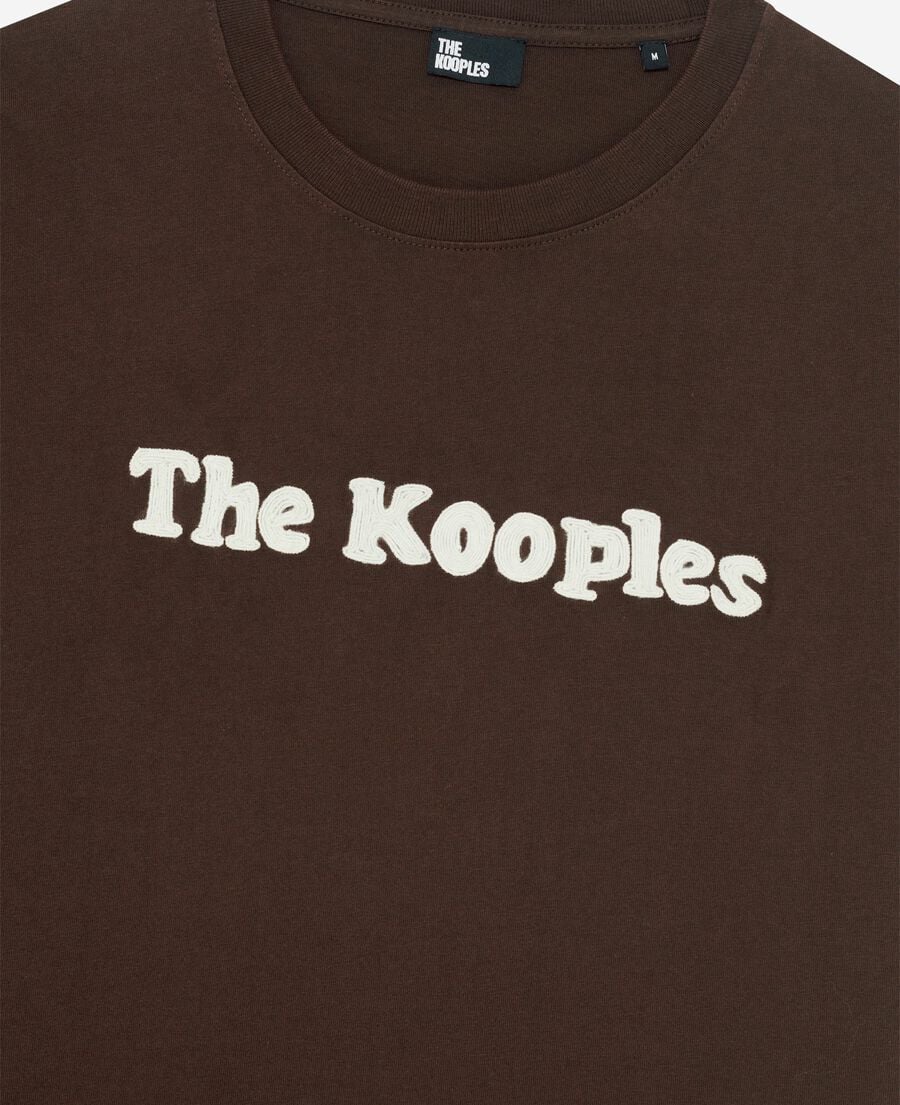 The Kooples HOMME BROWN t-shirt avec broderie marron