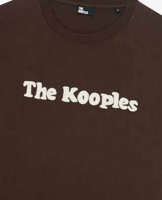 The Kooples HOMME BROWN t-shirt avec broderie marron