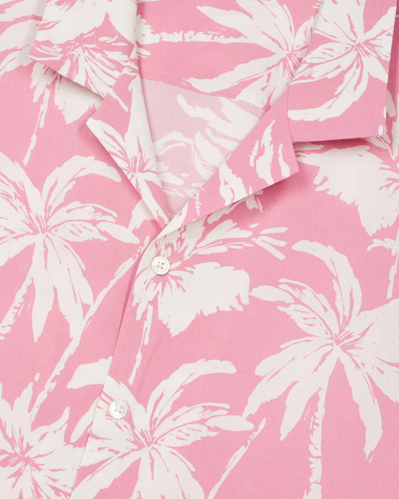 The Kooples MEN PINK-WHITE short-sleeved printed shirt