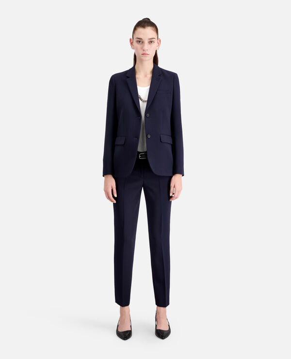 navy blue crêpe suit jacket
