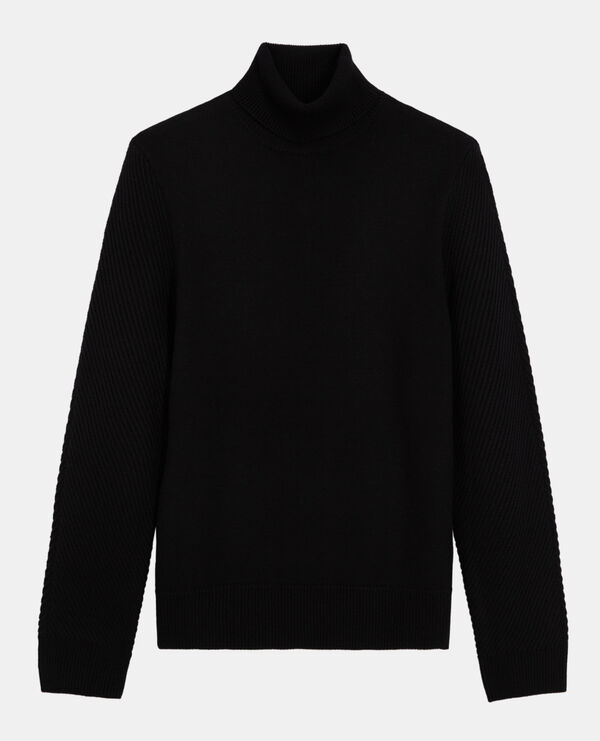 black wool sweater