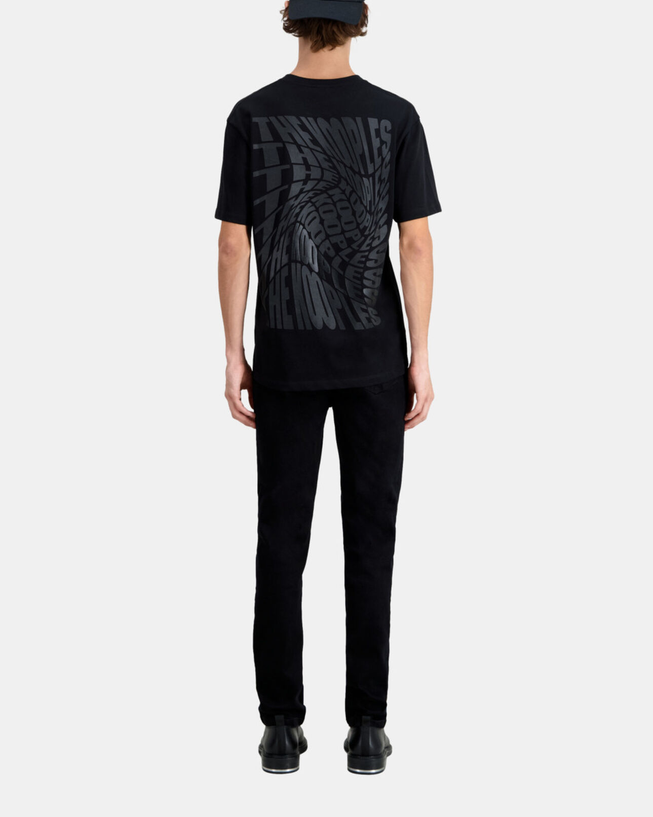 The Kooples HERREN BLACK schwarzes t-shirt herren mit logo-siebdruck