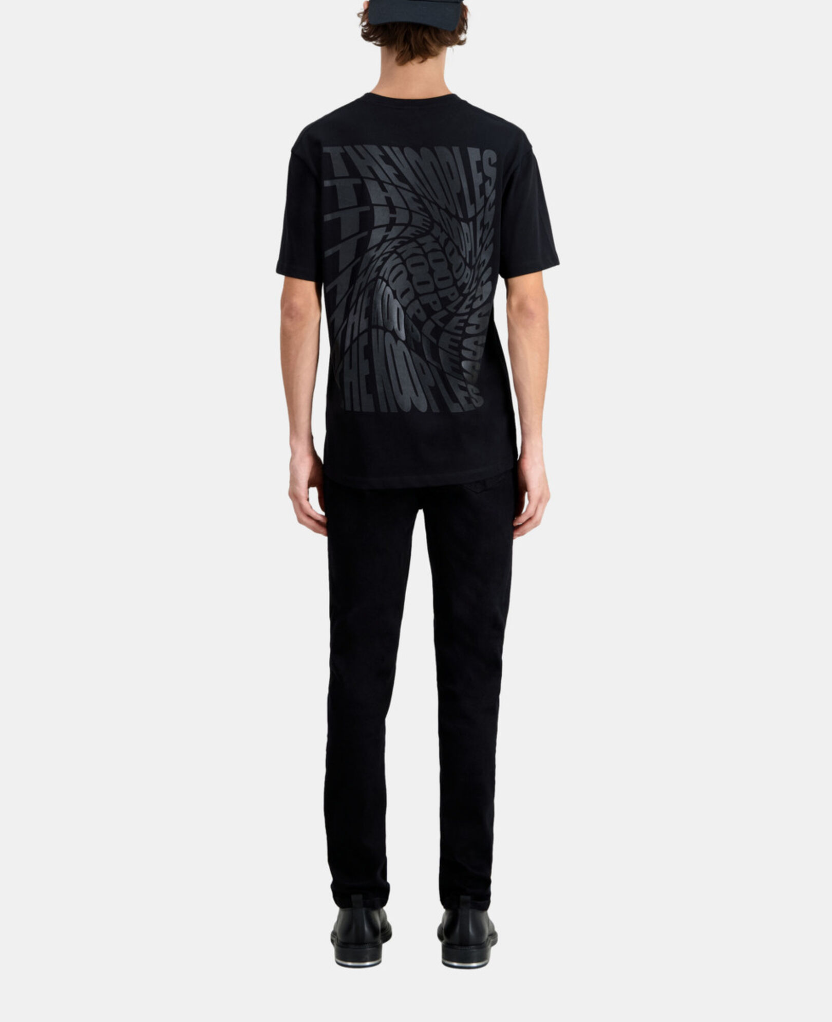 The Kooples MEN BLACK men's black t-shirt with graphic logo serigraphy