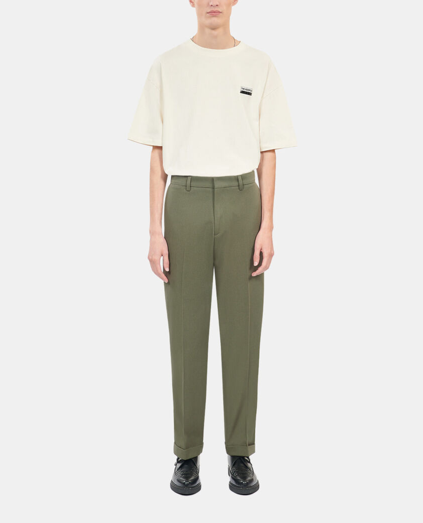The Kooples MEN OLIVE NIGHT khaki cotton trousers