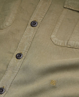 The Kooples HOMME KAKI chemise en lyocell et lin kaki
