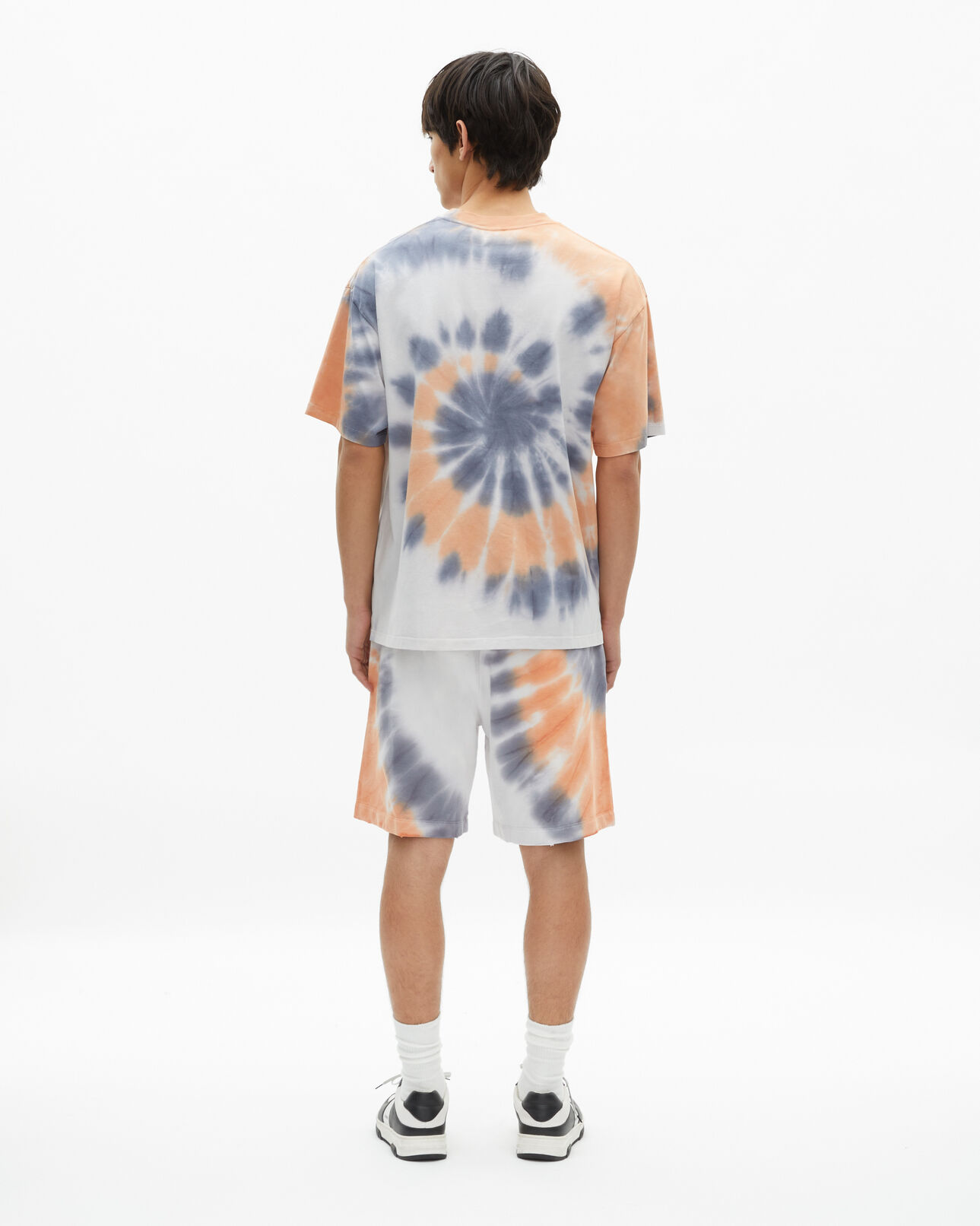 The Kooples MEN NEW LIGHT BLUE blue tie and dye t-shirt