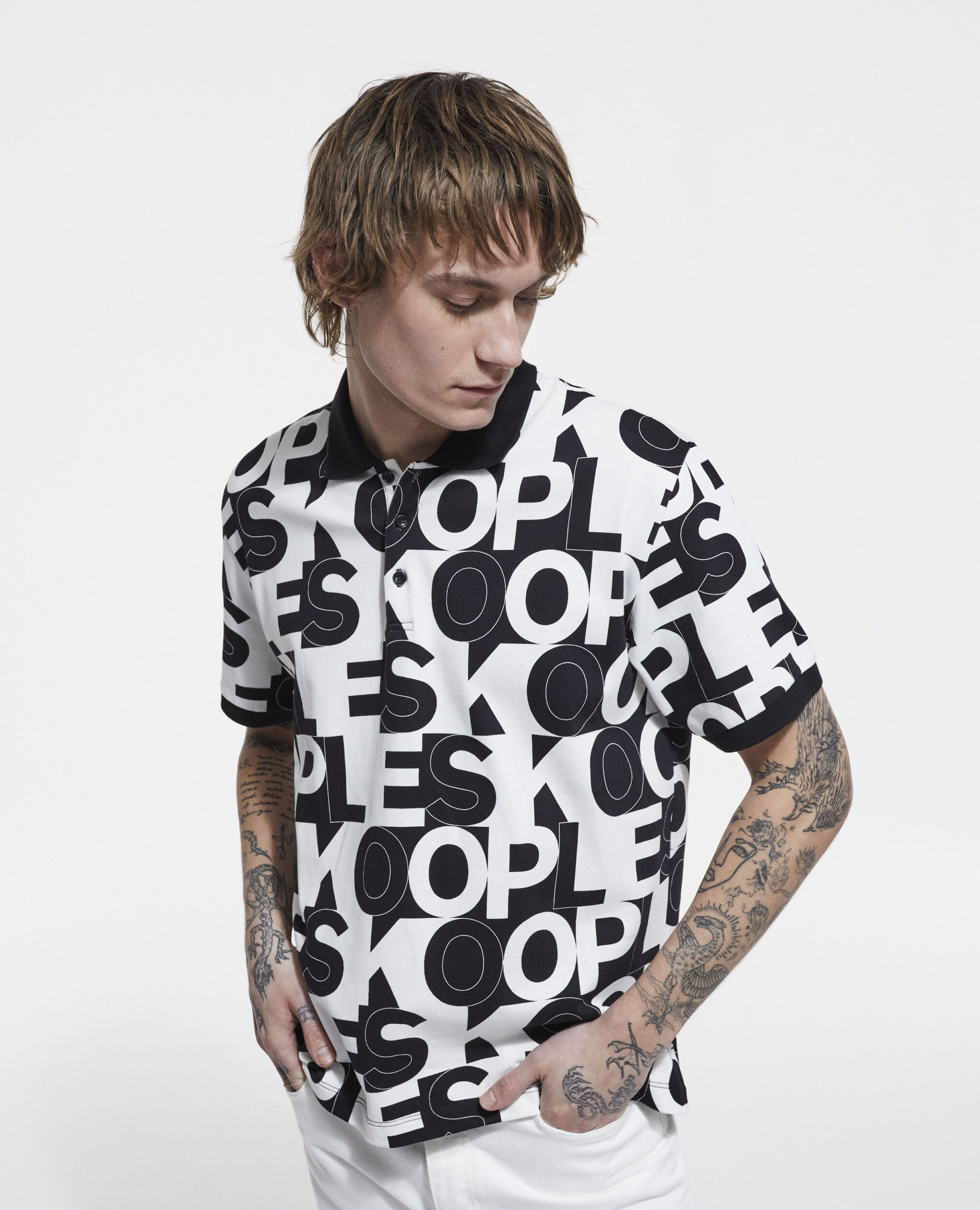 Polo logo The Kooples, BLACK / WHITE, hi-res image number null