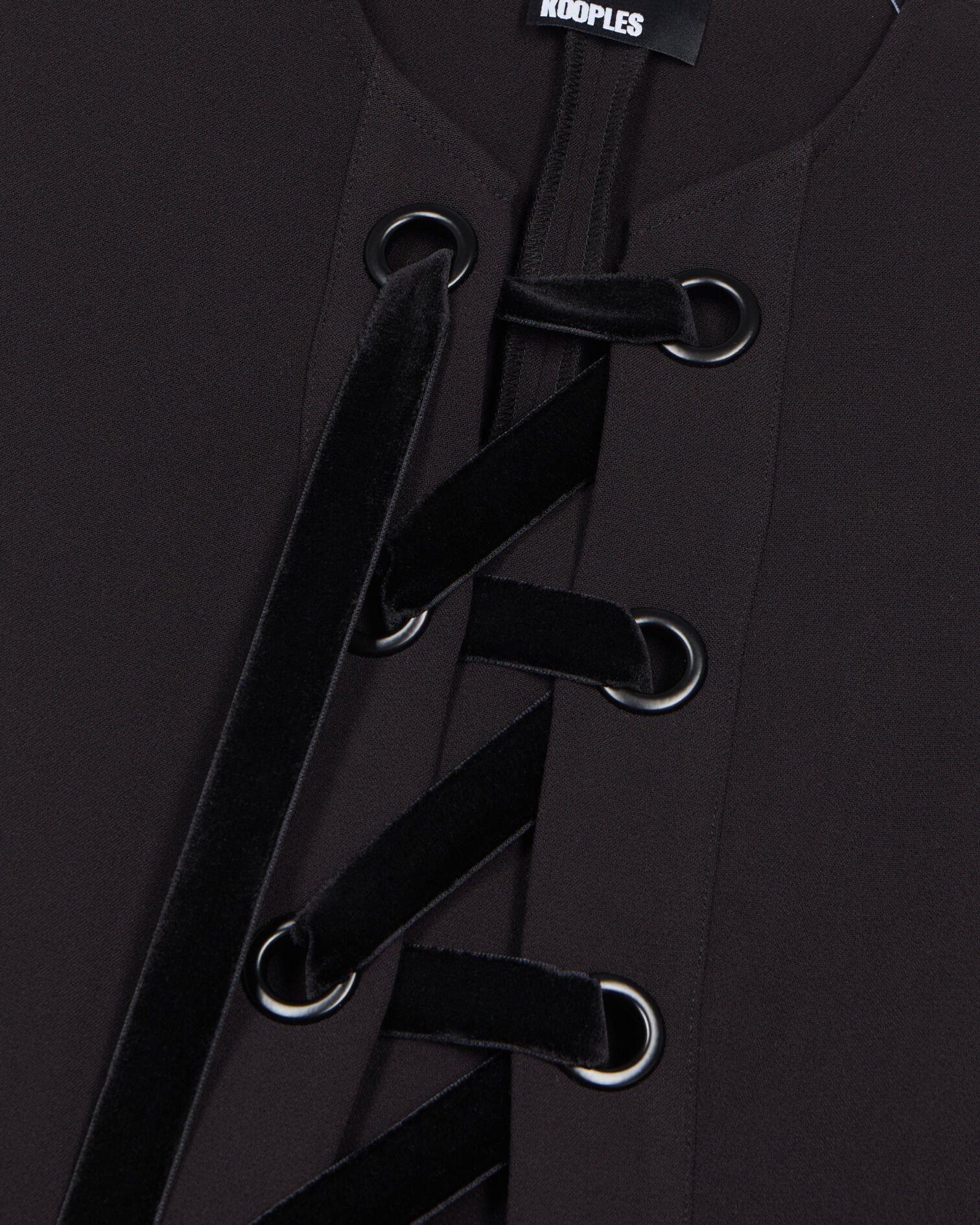 Black top with lacing, BLACK, hi-res image number null