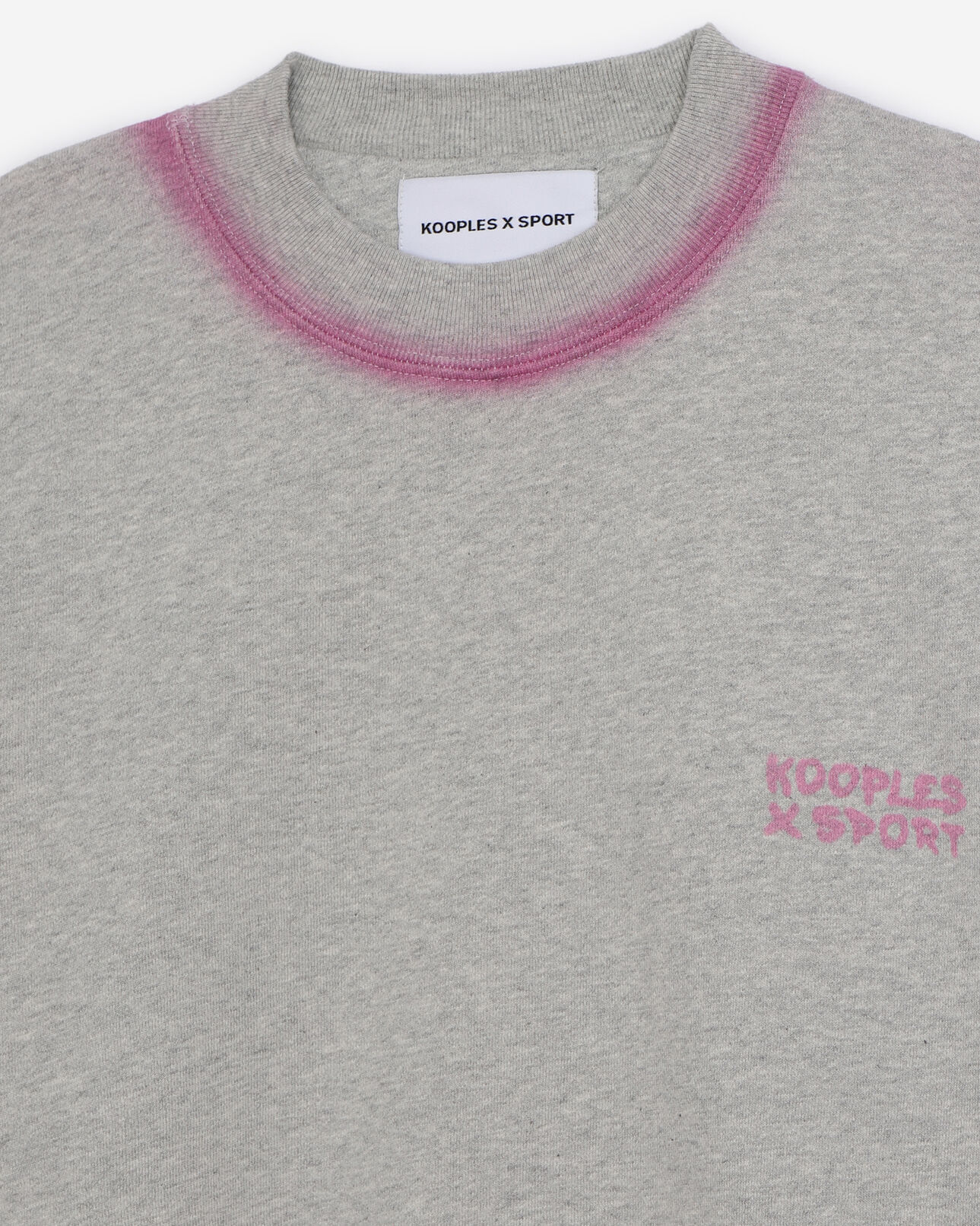 The Kooples WOMEN LIGHT GREY MELANGE gray sweatshirt with pink details and fading