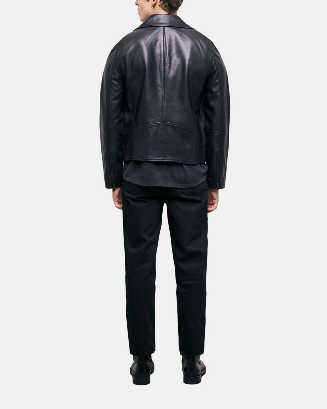 The Kooples HOMME BLACK blouson en cuir noir